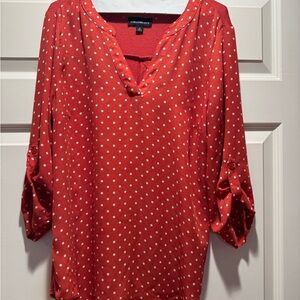 Forever 21 Red and White Polka Dot Blouse